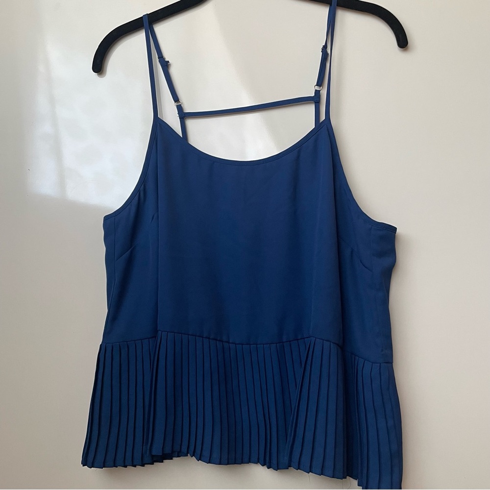 wayf where are you from blue ruffle tank top